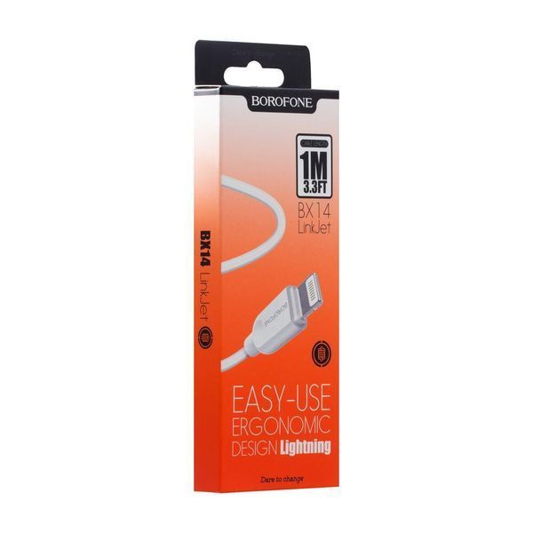 Кабель USB Borofone BX14 Lightning 1m Белый 209-00323 фото