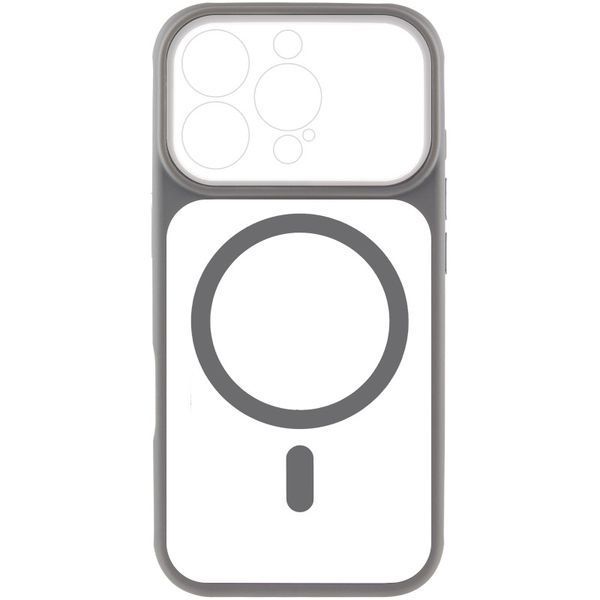 Чохол TPU+PC GETMAN Moon Clear with MagSafe для Apple iPhone 16 Pro Max (6.9") Grey 656-08463 фото
