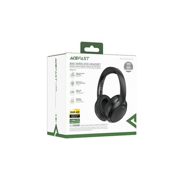 Беспроводные накладные наушники ACEFAST H6 active noise reduction wireless headset Black 656-03781 фото