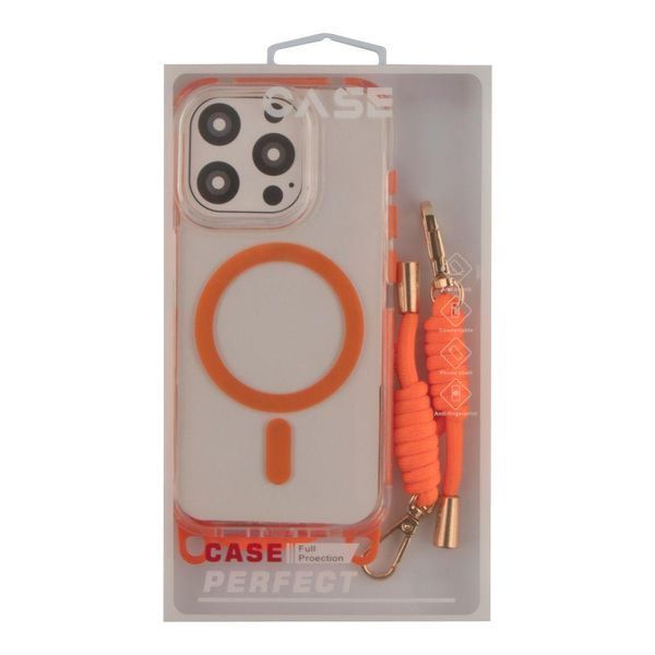 Чехол TPU+PC LanyardCase with MagSafe для iPhone 16 Pro Orange 214-03199 фото
