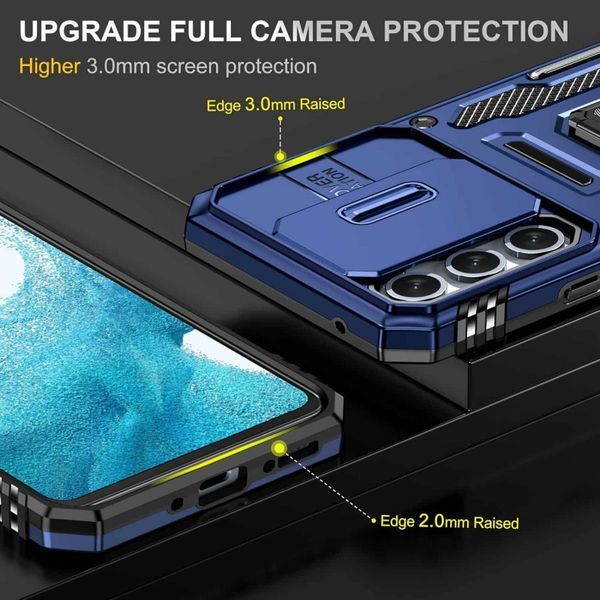 Ударостійкий чохол Camshield Army Ring для Samsung Galaxy S22+ Navy Blue 777-05052 фото