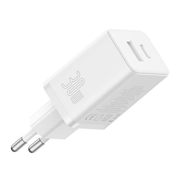 Мережевий зарядний пристрій Baseus Cube Fast Charger C+U 30W EU Moon White P10111404213-00 фото