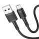 Кабель HOCO X83 USB to Micro 2.4A, 1m, PVC, PVC connectors, Black 6931474770882 фото 3