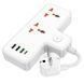 Мережевий подовжувач HOCO AC12A Reise 2-position expansion socket(PD30W/1C3A) (8.5 cm) White 6942007607100 фото 4
