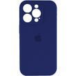 Силиконовый чехол с закрытой камерой для iPhone 16 Pro Navy Blue 666-01246 фото