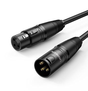 Аудіокабель UGREEN AV130 Cannon Male to Female Microphone Extension Audio Cable 5m Black UGR-20712 фото