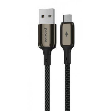 Кабель Proove Dense Metal USB to Micro USB 2.4A (1m) black 656-02562 фото