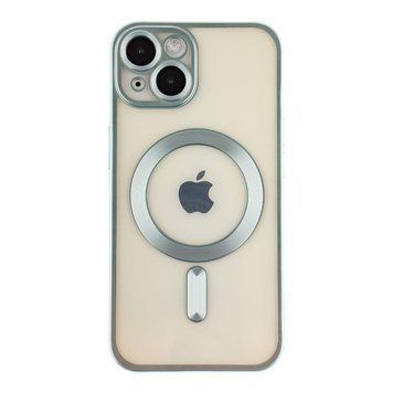 Чехол TPU Metallic Chrome Full Camera with Magsafe для iPhone 13 Green 214-02867 фото
