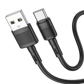 Кабель HOCO X83 USB to Type-C 3A, 1m, PVC, PVC connectors, Black 6931474770905 фото