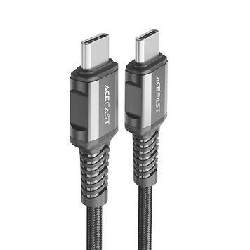Кабель ACEFAST C1-09 USB-C to USB-C aluminum alloy audio/video transmission full-featured data cable Black 6974316282631 фото