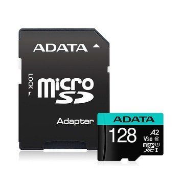 Карта памяти microSDXC (UHS-1 U3) A-DATA Premier Pro 128Gb Class 10 V30S A2 (R-100Mb/s W85Mb/s) (adapter SD) AUSDX128GUI3V30SA2-RA1 фото