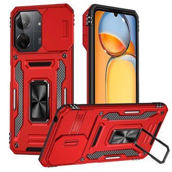 Ударостійкий чохол Camshield Army Ring для Xiaomi Redmi 13C / Poco C65 Red 777-05003 фото