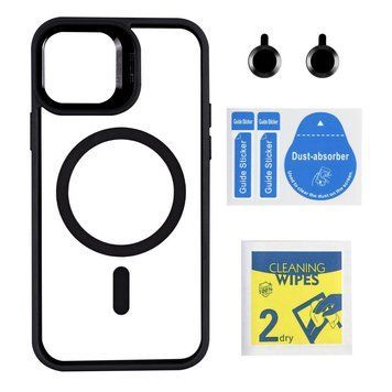 Чехол TPU+PC+Metal Stand Case with MagSafe and Camera Lenses для iPhone 13 Black 214-03693 фото