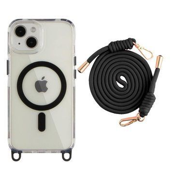 Чехол TPU+PC LanyardCase with MagSafe для iPhone 13/14 Black 214-03125 фото