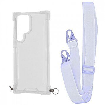 Чохол WAVE Clear Case With Strap для Samsung Galaxy S24 Ultra Light Purple 208-05186 фото
