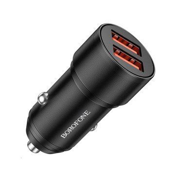 Автомобільний зарядний пристрій BOROFONE BZ19B Wisdom 36W dual port QC3.0 car charger Black 656-00300 фото