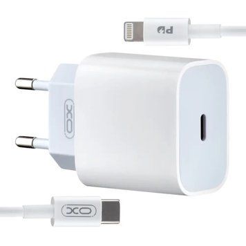 Комплект швидкого заряджання XO L129 PD20W для iPhone Білий 209-00205 фото