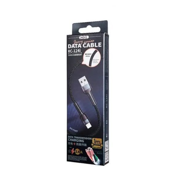 Кабель REMAX Jany Series Aluminum Alloy Braided 2.4A data cable RC-124m/i/a Micro-Black 6972174153568 фото
