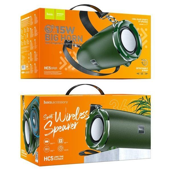 Портативна колонка HOCO HC5 Cool Enjoy sports BT speaker Dark Green 656-00791 фото