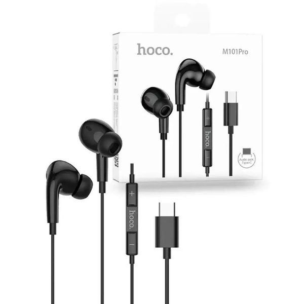 Наушники проводные HOCO M101 Pro Crystal (Type-C) Black 6931474782397 фото