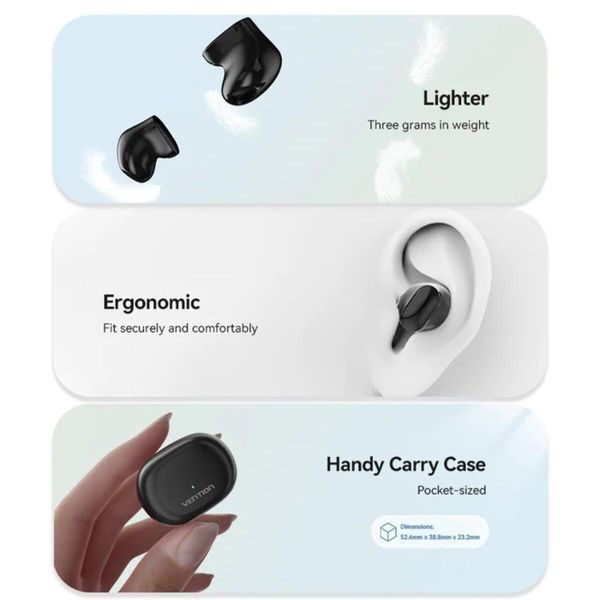 Наушники Vention True Wireless Bluetooth Earbuds Tiny T12 Black (NBLB0) 656-00976 фото
