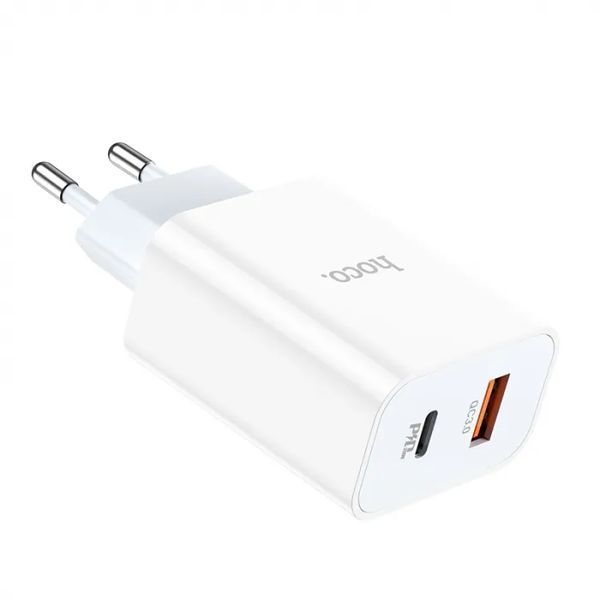 Мережевий зарядний пристрій HOCO C97A PD20W+QC3.0 charger White 6931474766076 фото