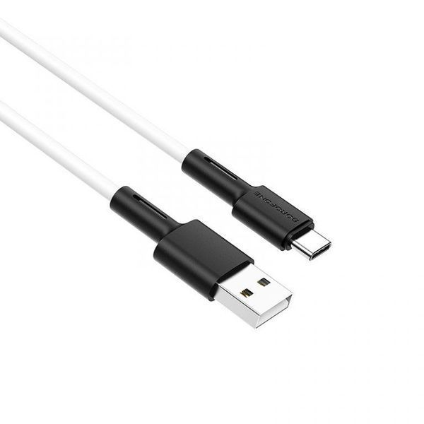 Кабель BOROFONE BX31 USB to Type-C 3A, 1m, silicone, TPE connectors, White 6931474710406 фото