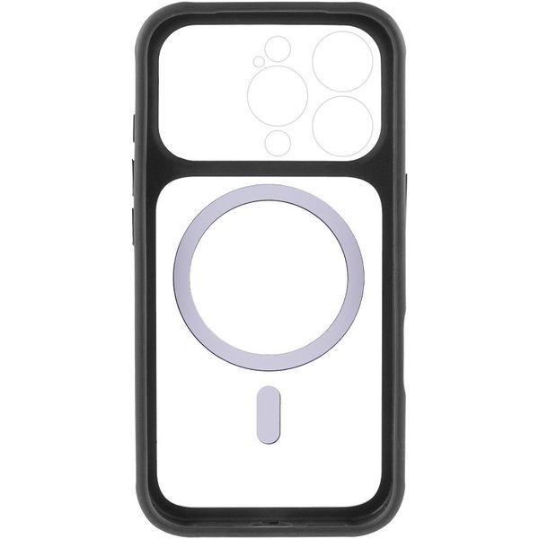 Чохол TPU+PC GETMAN Moon Clear with MagSafe для Apple iPhone 16 Pro (6.3") Black 656-08464 фото