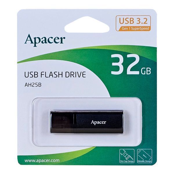 Флеш-накопичувач Apacer USB 3.2 Gen 1 AH25B 32Gb Black AP32GAH25BB-1 фото