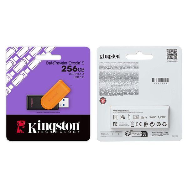 Флеш-накопитель Kingston USB 3.2 DT Exodia S 256GB Black/Orange DTXS/256GB фото
