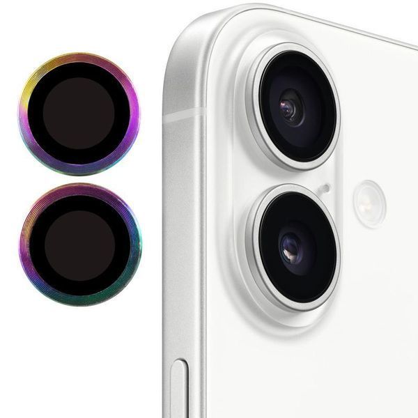 Защитное стекло Metal Classic на камеру для Apple iPhone 17 (6.3") Rainbow 204-00460 фото