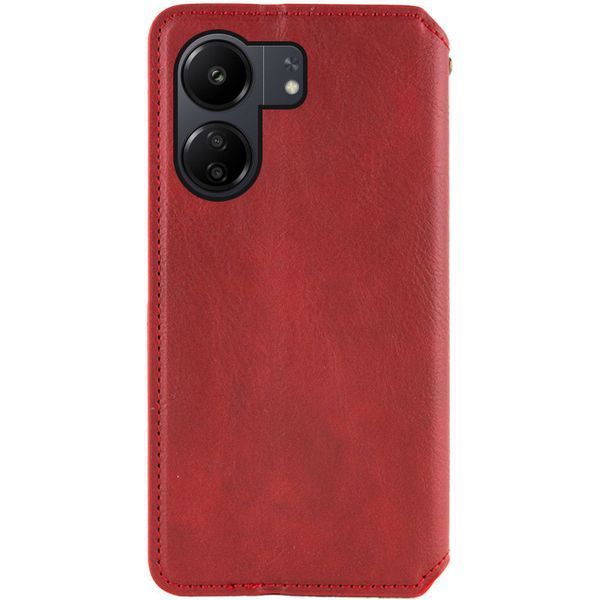 Шкіряний чохол-книжка GETMAN Cubic для Xiaomi Redmi 13C / Poco C65 Червоний 555-01738 фото