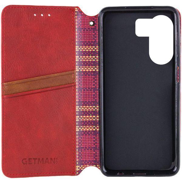 Шкіряний чохол-книжка GETMAN Cubic для Xiaomi Redmi 13C / Poco C65 Червоний 555-01738 фото