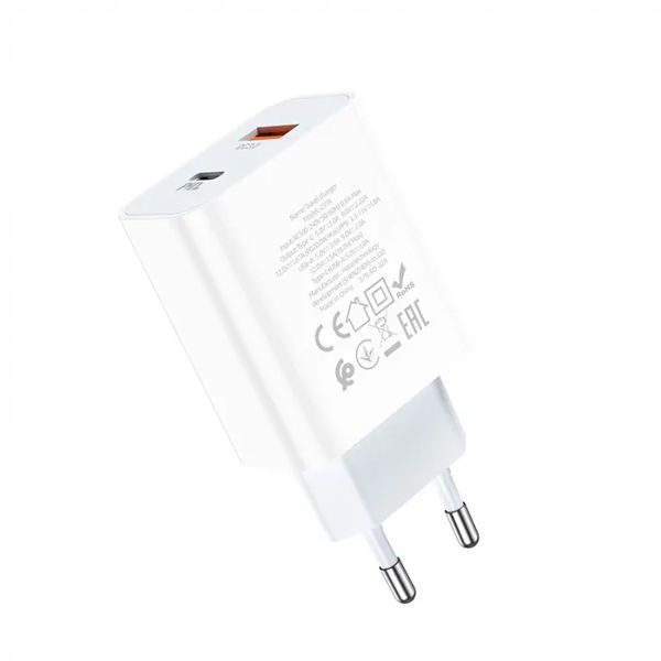 Мережевий зарядний пристрій HOCO C97A PD20W+QC3.0 charger White 6931474766076 фото