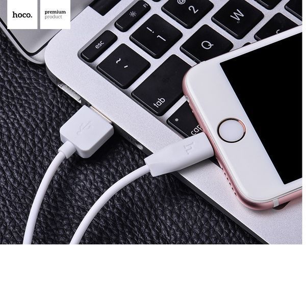 Кабель HOCO X1 USB to iP 2.4A, 1m, PVC, PVC connectors, White 6957531032007 фото