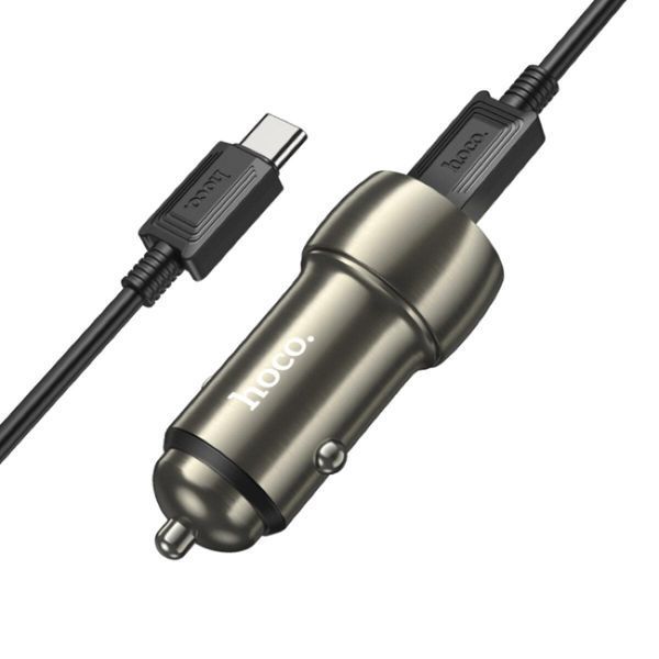 Автомобильное зарядное устройство HOCO Z48 Tough 40W dual port(2C) car charger set(Type-C to Type-C) Metal 656-00356 фото