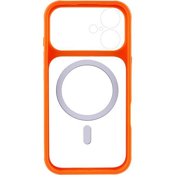 Чехол TPU+PC GETMAN Moon Clear with MagSafe для Apple iPhone 17 (6.3") Orange 656-08414 фото