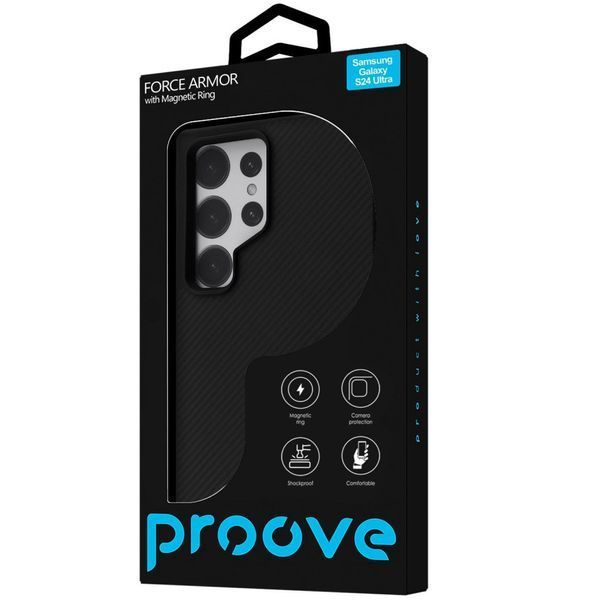 Чохол Proove Force Armor Case with Magnetic Ring Samsung Galaxy S24 Ultra Black 656-04645 фото