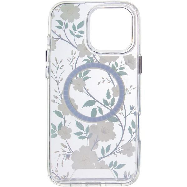 TPU+PC чохол Clear Garden with MagSafe для Apple iPhone 16 Pro (6.3") White Gardenia 777-08217 фото