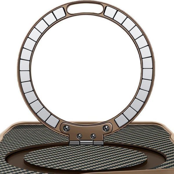 TPU+PC чохол Metal Buttons with MagSafe Carbon Ring для Apple iPhone 17 Pro (6.3") Gold 777-08100 фото