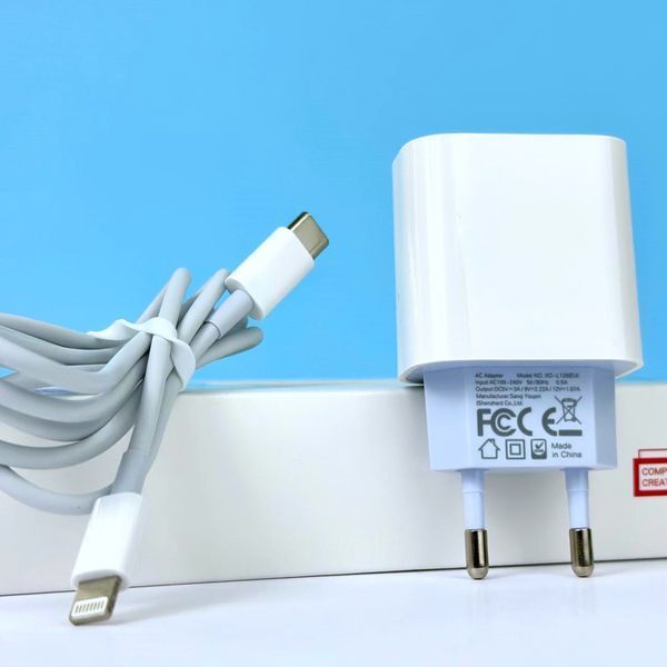 Комплект швидкого заряджання XO L129 PD20W для iPhone Білий 209-00205 фото
