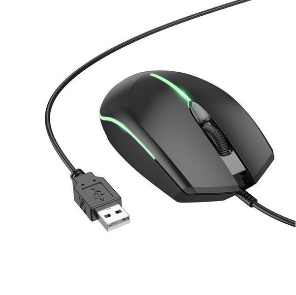 Мышь BOROFONE BG10 Soaring game luminous wired mouse Black 656-03216 фото