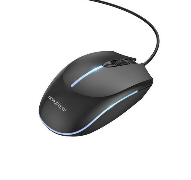 Мышь BOROFONE BG10 Soaring game luminous wired mouse Black 656-03216 фото