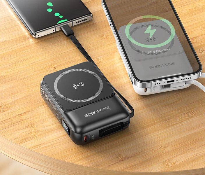 Внешний аккумулятор BOROFONE BJ59 Refined 22.5W+PD20W fully compatible power bank with magnetic cable 656-01153 фото
