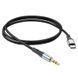 Аудiокабель HOCO UPA22 Type-C to 3.5mm male, silicone, 1m, Black 6931474769497 фото 3