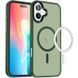 Чехол TPU+PC Metal Buttons with MagSafe Colorful для Apple iPhone 16 Plus (6.7") Dark Green 555-03037 фото 1
