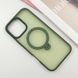 Чехол TPU+PC Metal Buttons with MagSafe Colorful HQ Ring для iPhone 16 Pro (6.3") Green 555-00619 фото 2