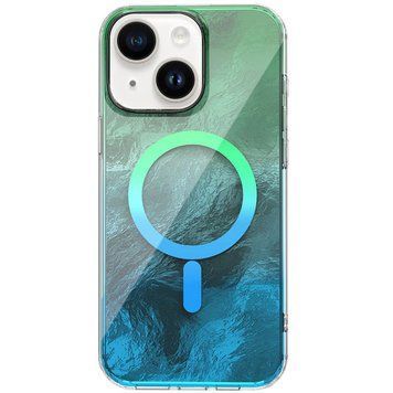 Чохол TPU Shiny Mountain (MagFit) для Apple iPhone 14 / 13 (6.1") Green / Blue 555-02911 фото