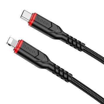 Кабель Hoco X59 Victory PD charging data cable iP(L=1M) Black 6931474793997 фото