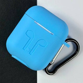 Силіконовий чохол із карабіном для навушників AirPods Pro 2 Azure 203-00512 фото